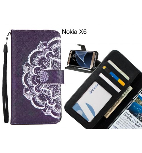 Nokia X6 case 3 card leather wallet case printed ID