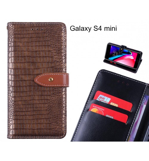 Galaxy S4 mini case croco pattern leather wallet case