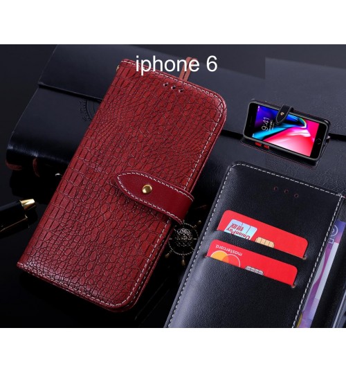 iphone 6 case leather wallet case croco style