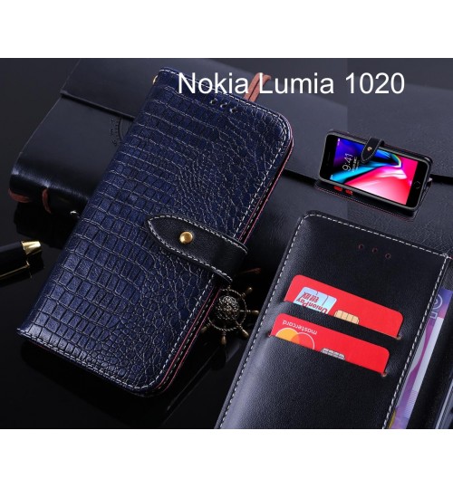 Nokia Lumia 1020 case leather wallet case croco style