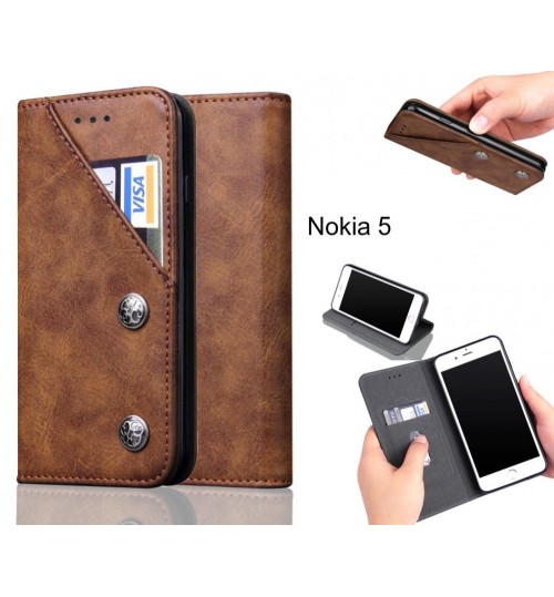 Nokia 5 Case vintage wallet leather case
