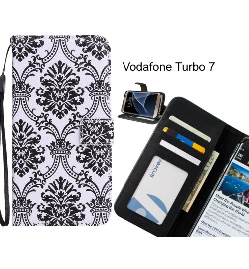 Vodafone Turbo 7 Case 3 card leather wallet case printed ID