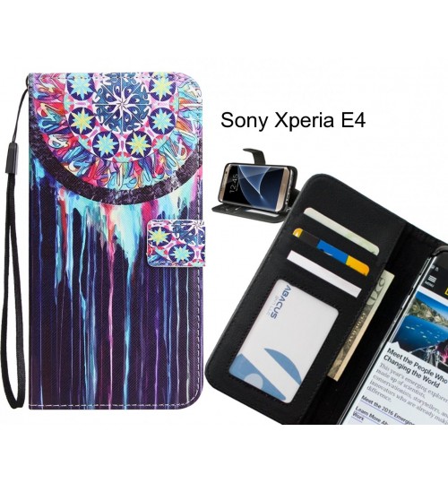 Sony Xperia E4 Case 3 card leather wallet case printed ID