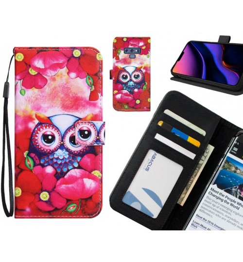 Galaxy Note 9 Case 3 card leather wallet case printed ID