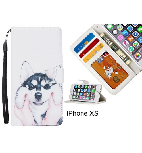 iPhone XS case 3 card leather wallet case printed ID