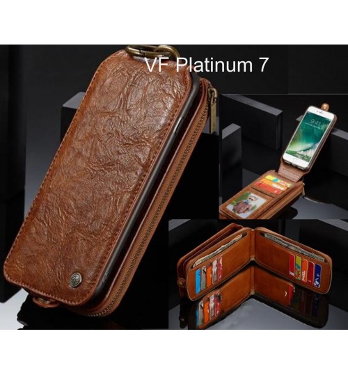VF Platinum 7 case premium leather multi cards 2 cash pocket zip pouch
