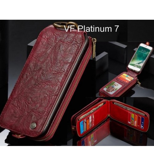 VF Platinum 7 case premium leather multi cards 2 cash pocket zip pouch