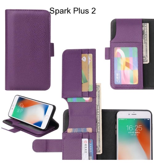 Spark Plus 2 Case Leather Wallet Case Cover