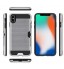 Iphone XS Max CASE impact proof hybrid case card clip Brushed Metal Texture