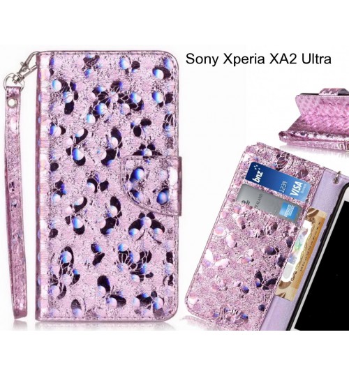 Sony Xperia XA2 Ultra Case Wallet Leather Flip Case laser butterfly