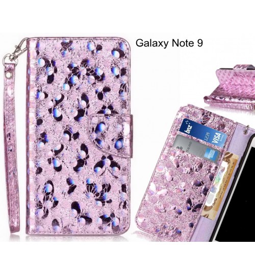 Galaxy Note 9 Case Wallet Leather Flip Case laser butterfly