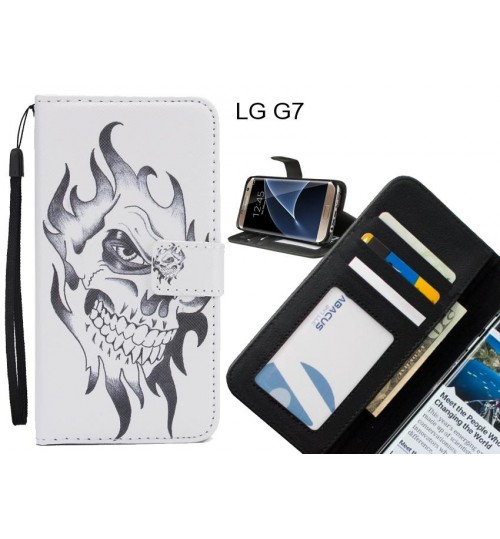 LG G7 case 3 card leather wallet case printed ID