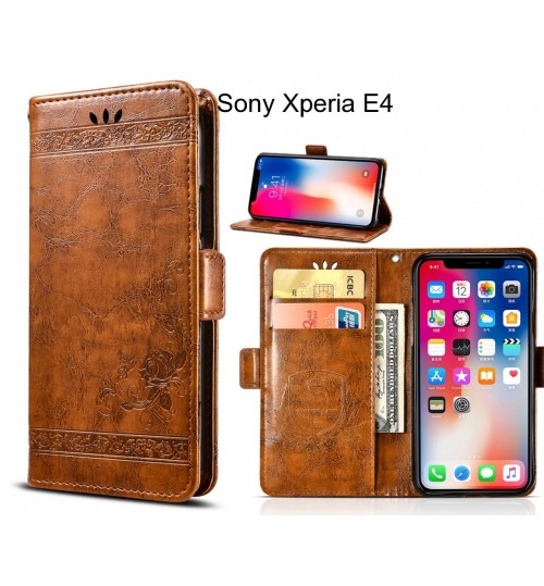 Sony Xperia E4 Case retro leather wallet case