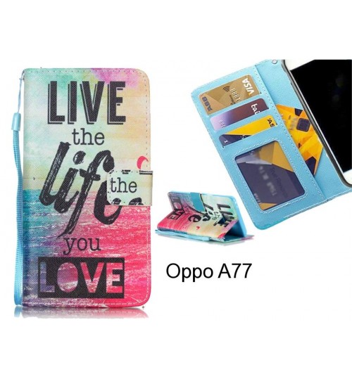 Oppo A77 case 3 card leather wallet case printed ID