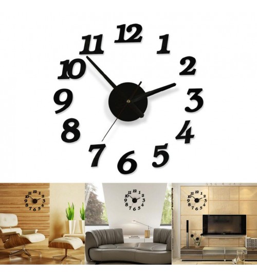 NEW Creative Modern DIY Wall Clock 3D Sticker Home Room Office Decor Time