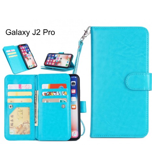 Galaxy J2 Pro Case triple wallet leather case 9 card slots