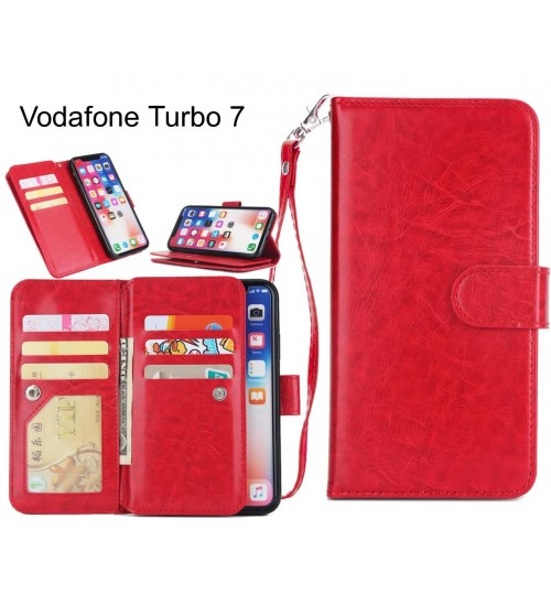 Vodafone Turbo 7 Case triple wallet leather case 9 card slots