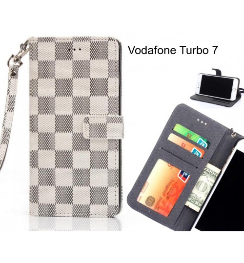 Vodafone Turbo 7 Case Grid Wallet Leather Case