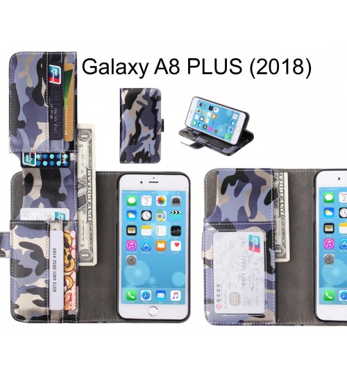 Galaxy A8 PLUS (2018) Case Wallet Leather Flip Case 7 Card Slots