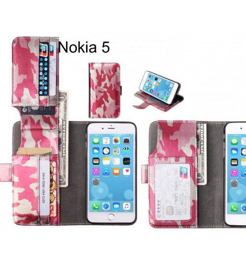 Nokia 5 Case Wallet Leather Flip Case 7 Card Slots