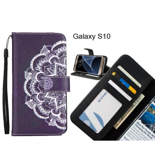 Galaxy S10 case 3 card leather wallet case printed ID