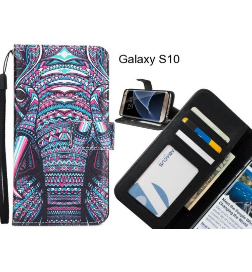 Galaxy S10 case 3 card leather wallet case printed ID