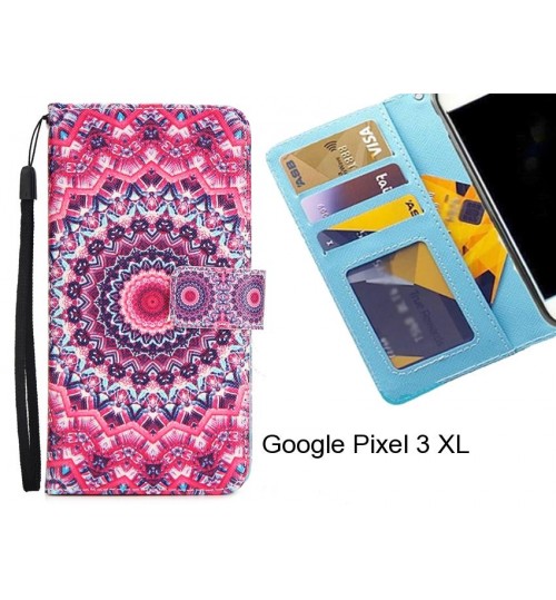 Google Pixel 3 XL case 3 card leather wallet case printed ID