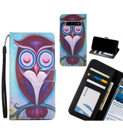 Galaxy S10 case 3 card leather wallet case printed ID