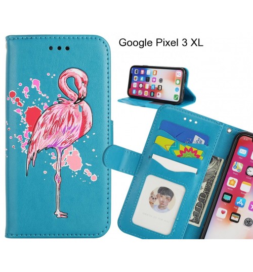 Google Pixel 3 XL case Embossed Flamingo Wallet Leather Case