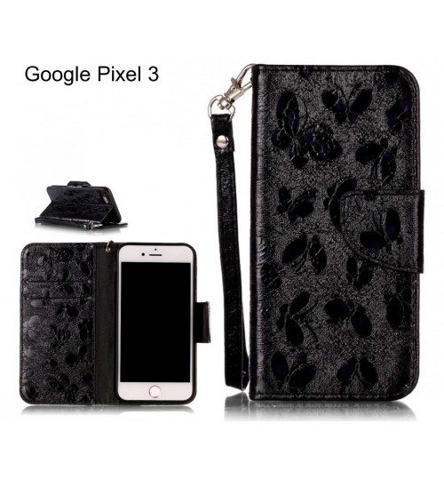 Google Pixel 3 Case Wallet Leather Flip Case laser butterfly