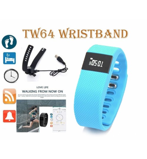 TW64 Bluetooth Bracelet Sport Watch Step Calorie Fitness Tracker Pedometer
