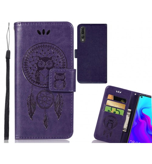 Huawei P20 PRO Case Embossed leather wallet case owl