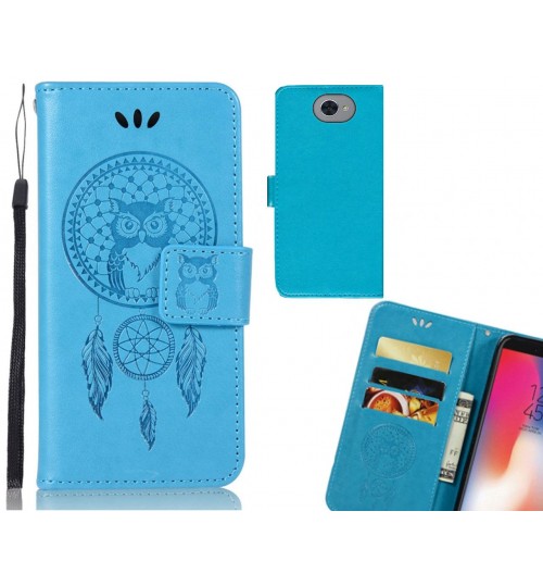 Huawei Y7 Case Embossed leather wallet case owl