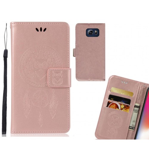 S6 Edge Plus Case Embossed leather wallet case owl