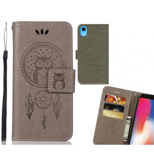 iPhone XR Case Embossed leather wallet case owl