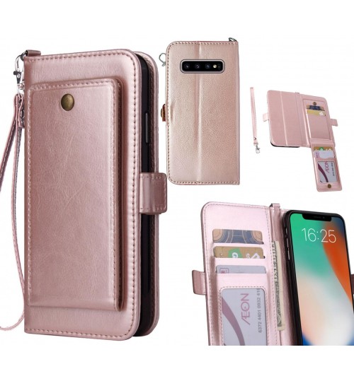 Galaxy S10 Case Retro Leather Wallet Case