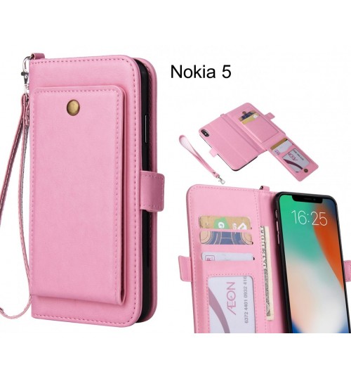 Nokia 5 Case Retro Leather Wallet Case