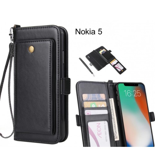 Nokia 5 Case Retro Leather Wallet Case