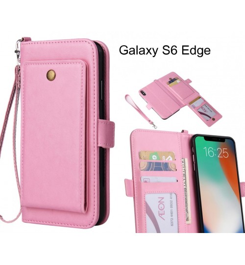 Galaxy S6 Edge Case Retro Leather Wallet Case