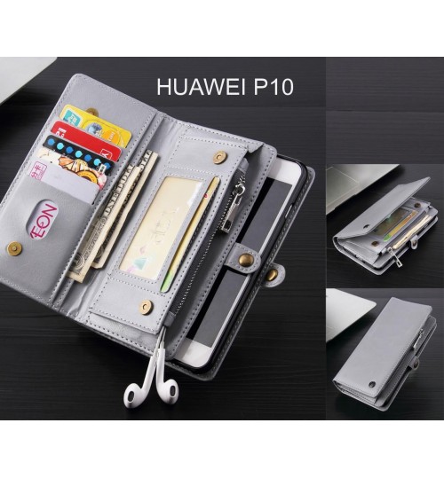 HUAWEI P10 Case Retro leather case multi cards cash pocket & zip