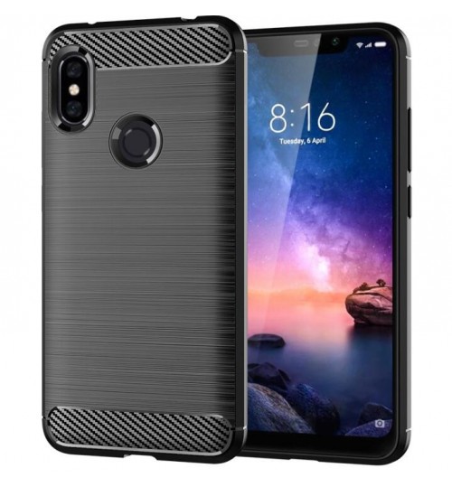 Xiaomi Redmi Note 6 Pro Case Carbon Fibre Shockproof Armour Case