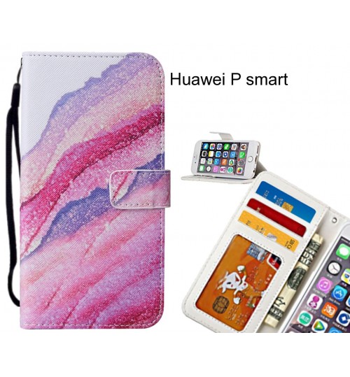 Huawei P smart case leather wallet case printed ID