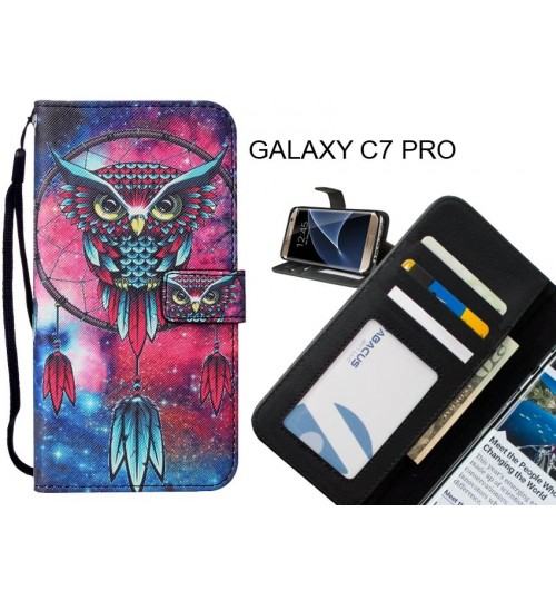 GALAXY C7 PRO case leather wallet case printed ID