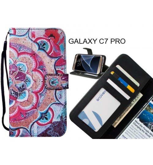 GALAXY C7 PRO case leather wallet case printed ID
