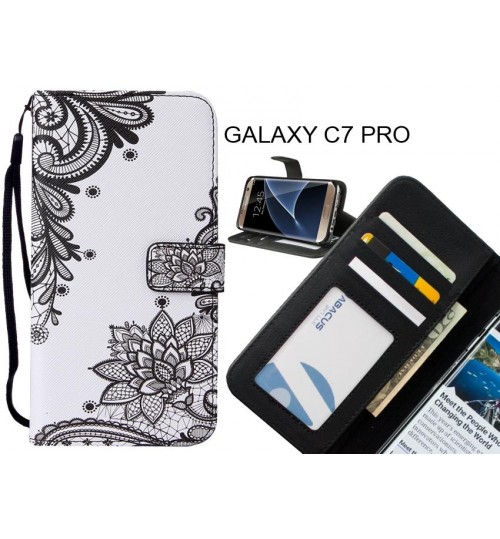 GALAXY C7 PRO case leather wallet case printed ID