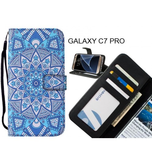 GALAXY C7 PRO case leather wallet case printed ID