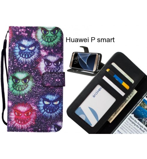 Huawei P smart case leather wallet case printed ID