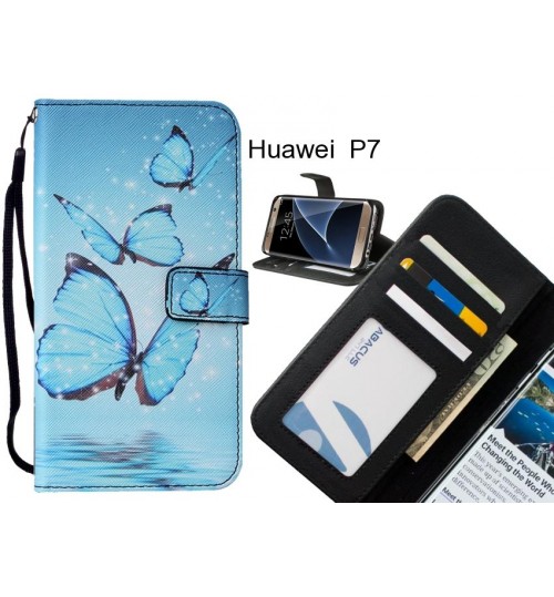 Huawei  P7 case leather wallet case printed ID