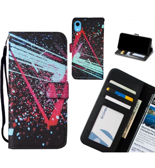 iPhone XR case leather wallet case printed ID