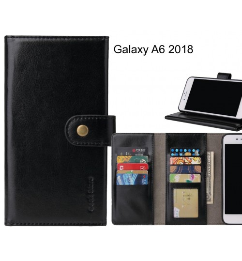 Galaxy A6 2018 Case 9 card slots wallet leather case folding stand